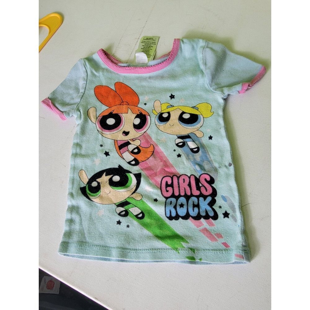 Powder Puff Girls Youth 3T Cartoon Network Hang Tag VTG Girls Rock Tee Shirt